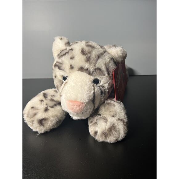 FAO Schwarz Snow Leopard Plush Pillow Flat 20” Stuffed Animal Toy NWT New - Picture 1 of 7